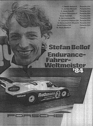 September 2005 ist 20 jähriger Todestag von Stefan Bellof, der am 1.9.1985 ...